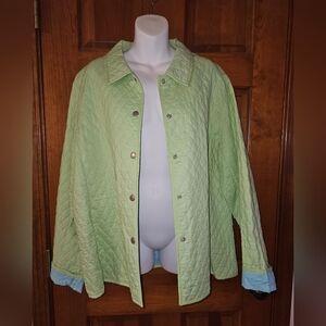 White Stag Light Green with Baby Blue Liner Quilted Jacket. Size XL